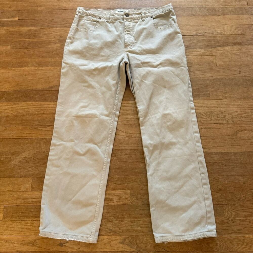 Estivanelli tan khaki wide leg chino pants size 38X32
b33